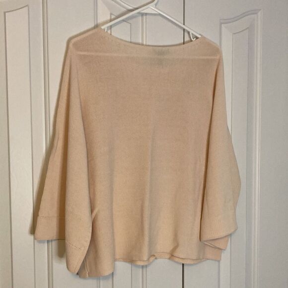 NEW Eileen Fisher organic cotton nylon bateau neck bell sleeve cream top size XL - Picture 7 of 9